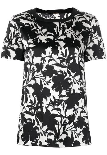 Adam Lippes T-shirt a fiori - Nero