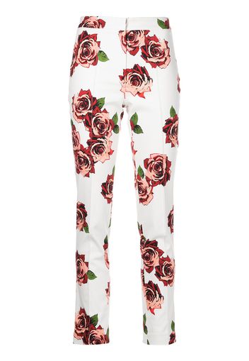 Adam Lippes Pantaloni slim con stampa - Bianco