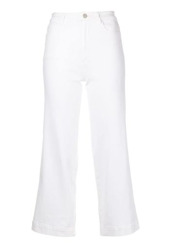 Adam Lippes Jeans crop a vita alta - Bianco