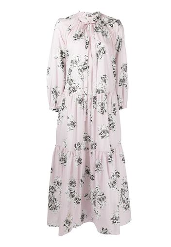 Adam Lippes rose-print maxi smock dress - Rosa