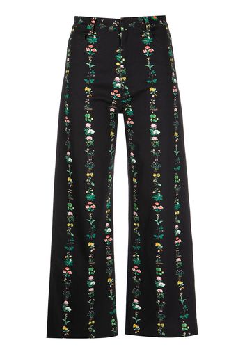 Adam Lippes Pantaloni a fiori Alessia - Nero