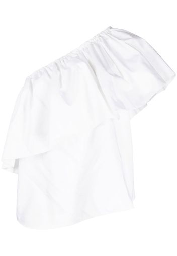 Adam Lippes one-shoulder ruffled top - Bianco