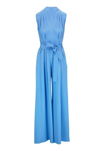 Adam Lippes tie-fastening silk jumpsuit - Blu