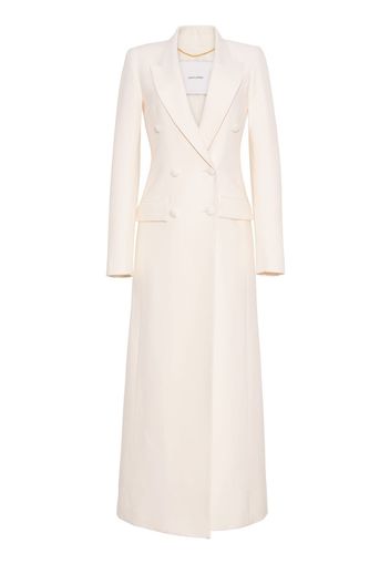 Adam Lippes double-breasted wool-silk coat - Bianco