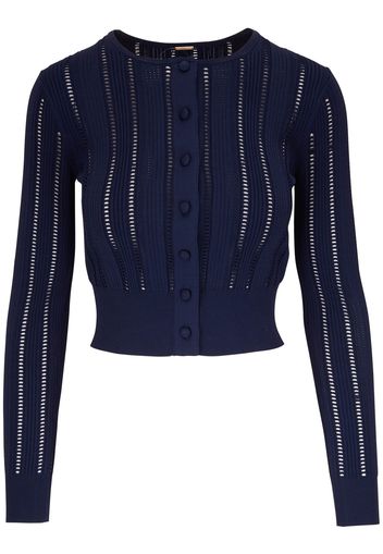 Adam Lippes Cardigan crop a coste - Blu