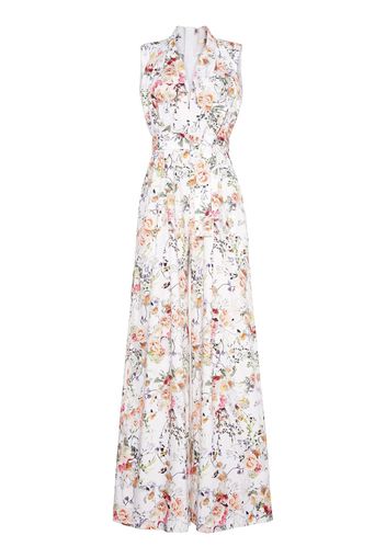 Adam Lippes Nansi floral-print poplin jumpsuit - Bianco