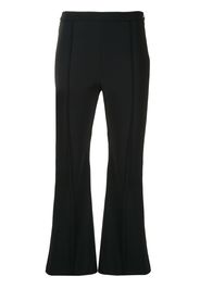 bonded flared leg trousers