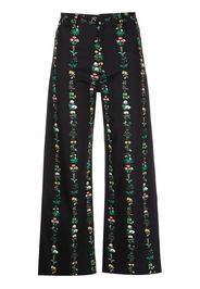 Adam Lippes Pantaloni a fiori Alessia - Nero