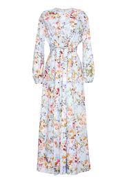 Adam Lippes floral-print silk draped dress - Blu