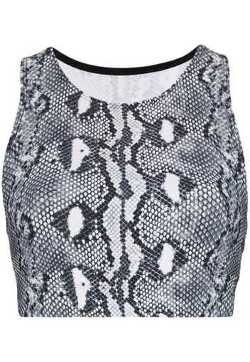 snake print racer crop top