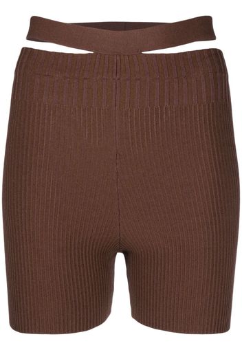 ADAMO ribbed knit cycling shorts - Marrone