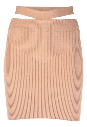 ADAMO fitted ribbed-knit skirt - Marrone