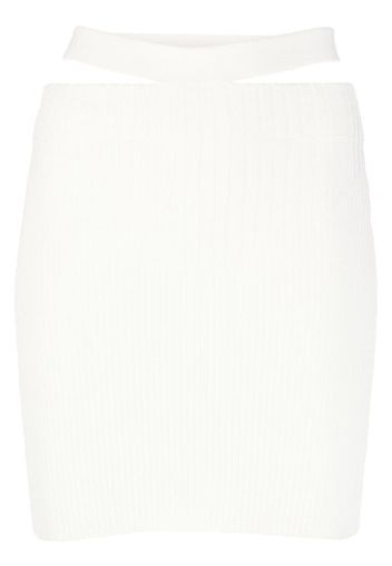 ADAMO ribbed-knit fitted skirt - Bianco