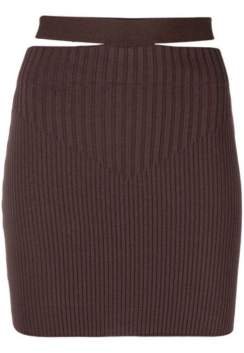 ADAMO ribbed-knit min iskirt - Marrone