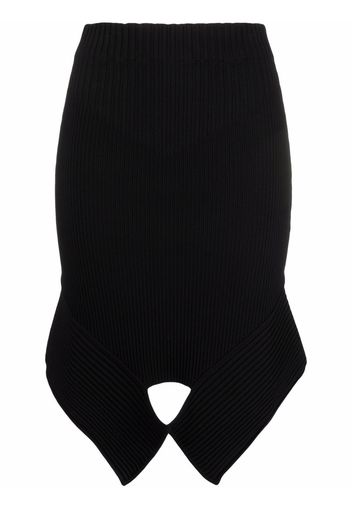 ADAMO high-waisted cut out-detail mini skirt - Nero