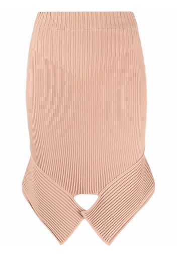 ADAMO ribbed-knit asymmetric skirt - Toni neutri