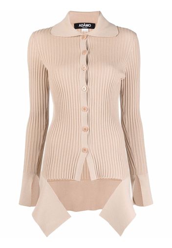 ADAMO asymmetric ribbed cardigan top - Toni neutri