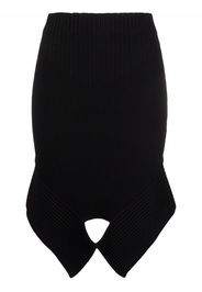 ADAMO high-waisted cut out-detail mini skirt - Nero