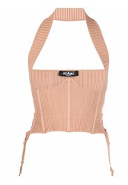 ADAMO ribbed-knit corset top - Toni neutri