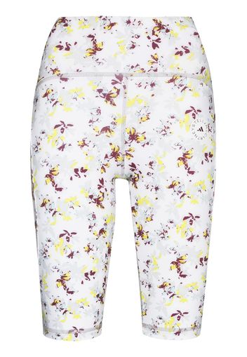 adidas by Stella McCartney TruePurpose floral print cycling shorts - Bianco