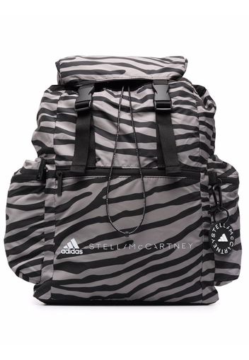 adidas by Stella McCartney logo-print zebra-print backpack - Grigio