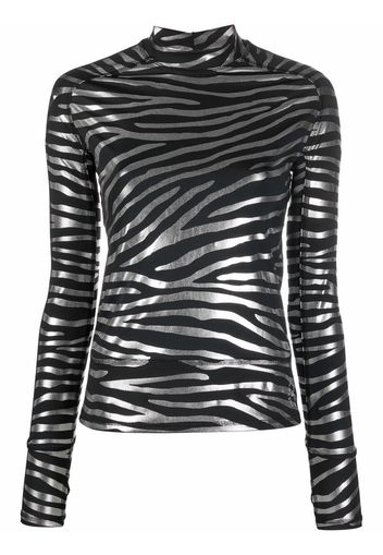 adidas by Stella McCartney zebra-print jersey top - Nero