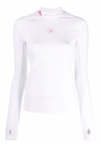 adidas by Stella McCartney logo-print jersey top - Bianco