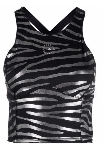 adidas by Stella McCartney zebra-print tank top - Nero