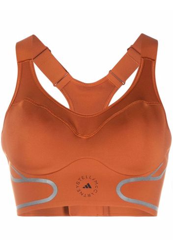 adidas by Stella McCartney logo-print performance top - Arancione