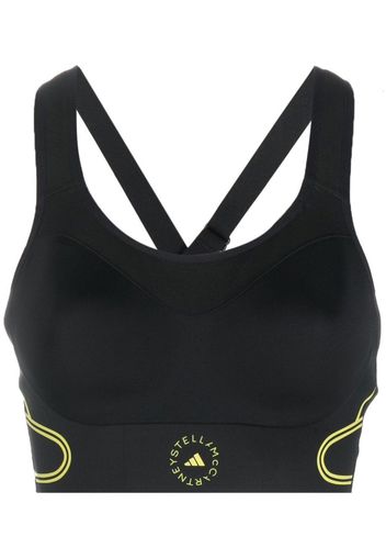 adidas by Stella McCartney logo-print sports bra - Nero