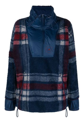 adidas by Stella McCartney plaid jacquard fleece jacket - Blu