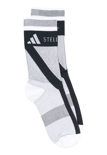 adidas by Stella McCartney intarsia-knit logo socks - Nero