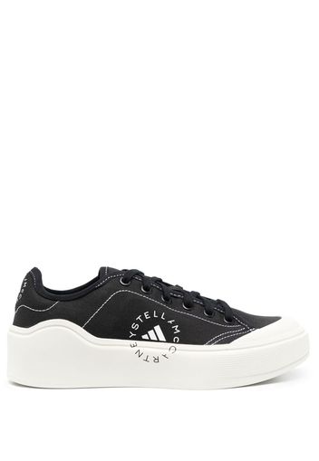 adidas by Stella McCartney logo print lace-up sneakers - Nero