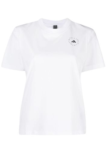 adidas by Stella McCartney logo-print short-sleeved T-shirt - Bianco