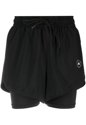 adidas by Stella McCartney TruePurpose layered track shorts - Nero