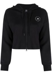 adidas by Stella McCartney logo-print zip-up hoodie - Nero