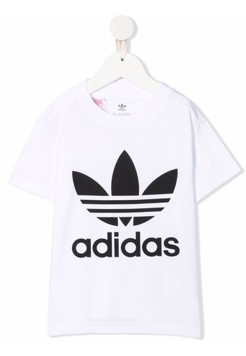 adidas Kids logo print cotton T-shirt - Bianco