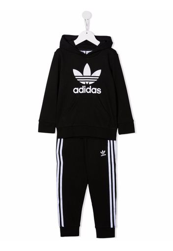 adidas Kids logo print tracksuit set - Nero