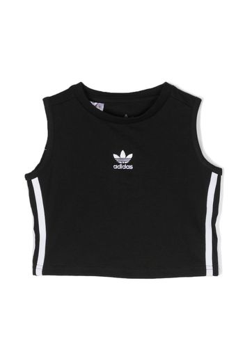 adidas Kids Adicolor logo-embroidered cropped tank top - Nero