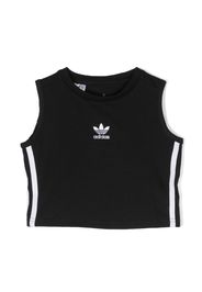 adidas Kids Adicolor logo-embroidered cropped tank top - Nero