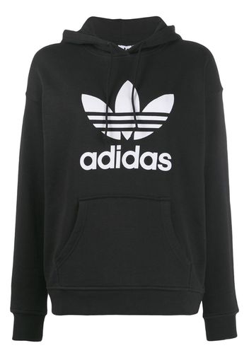 Trefoil logo print hoodie