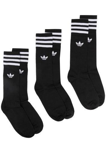 adidas signature three stripe 3 pack socks - Nero