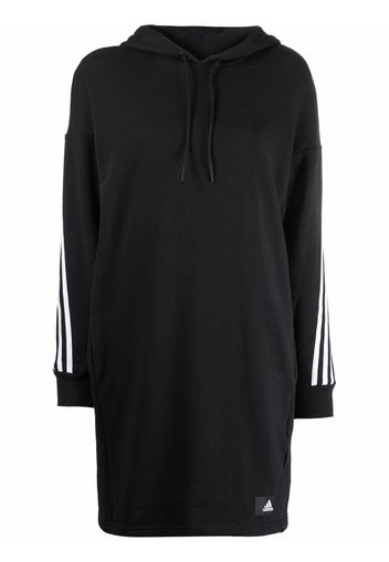 adidas logo-patch hooded jumper dress - Nero