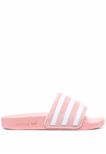 adidas stripe-print slides - Rosa