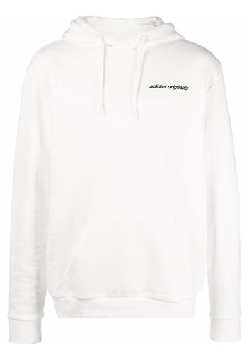 adidas chest logo-print hoodie - Bianco