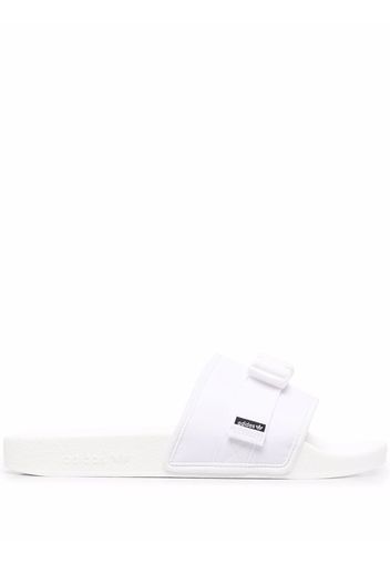 adidas logo-strap slides - Bianco