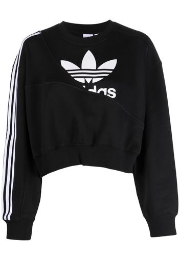 adidas logo-print cropped sweatshirt - Nero