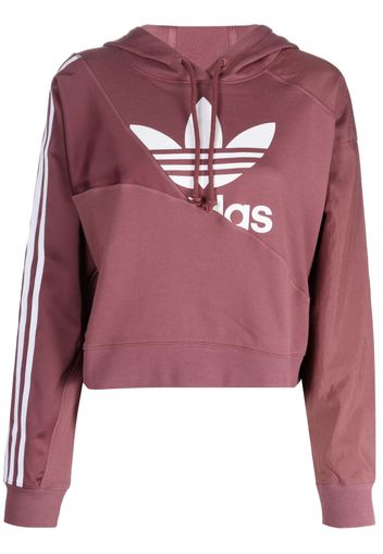 adidas cropped drawstring hoodie - Rosso