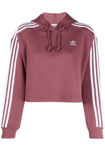 adidas cropped drawstring hoodie - Rosso