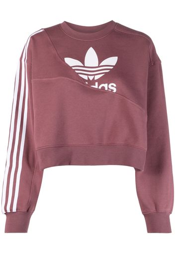 adidas panelled logo-print cotton sweatshirt - Rosso